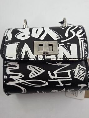 Graphic Black and White Graffiti Crossbody Bag
